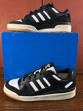 Adidas Originals Men's Forum Low Classic Sneakers Black/White Size US 9,5|ID6857